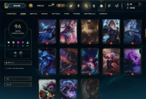 Bronze 1 com 150 Champs e 96 Skins - League of Legends LOL