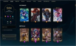 Conta league of legends lvl 387 todos os champs 504 skins LOL