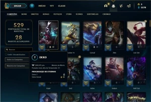 Conta prata 2 com 130 Champs e 101 Skins + 3 Vitoriosas - League of Legends LOL