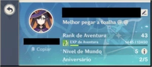 Conta com Mona 1x, Klee, Keqing, Noelle 6x Ar 43 - Genshin Impact