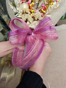 Buque para presente com flores desidratadas - Rosa Nude - Artesanato e Personalizados