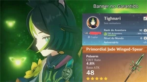 AR10 Tighnari + Lança de jade Primitiva + Garantido - Genshin Impact