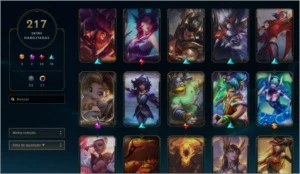 conta lol e valorant, 217 skins - League of Legends