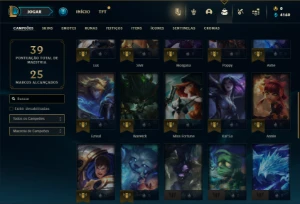Ouro 3 com 40 Champs e 10 Skins - League of Legends LOL