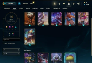 Ouro 3 com 40 Champs e 10 Skins - League of Legends LOL