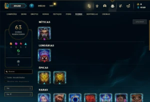 Ouro 3 com 40 Champs e 10 Skins - League of Legends LOL
