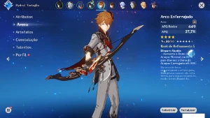 CONTA Genshin Impact RANK 55 Com 8 Personagens 5*