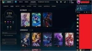 Vendo conta Main suporte/ 129 skins, DIAMANTE 3. - League of Legends LOL