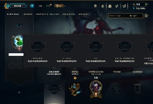 Unranked lv 17 com 35 Champs e 4 Skins + 700 RP