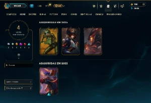 Unranked lv 17 com 35 Champs e 4 Skins + 700 RP - League of Legends LOL