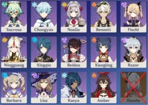 Conta Genshin Impact - AR 58. 11 personagens 5* e 7 armas 5*