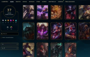 platina 3, 37 Skins, 1 Mítica, 2 Lendária, Honra 5, Lvl 68 - League of Legends LOL