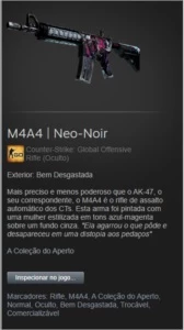 M4A4 NEO NOIR WW COM LOOK DE FT - Counter Strike CS
