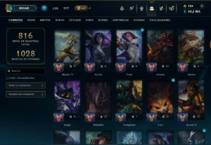 Ouro 2 com TODOS os Champs e 235 Skins ( JG / MID / ADC ) - League of Legends LOL