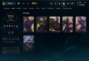 Ouro 2 com TODOS os Champs e 235 Skins ( JG / MID / ADC ) - League of Legends LOL