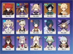 Conta DILUC + VENTI + MONA AR35 COM BENÇÃO - Genshin Impact