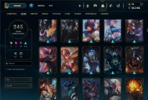 Unranked com TODOS os champs e 245 Skins ( Nivel 634 ) - League of Legends LOL