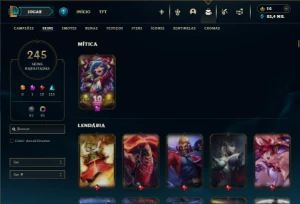 Unranked com TODOS os champs e 245 Skins ( Nivel 634 ) - League of Legends LOL