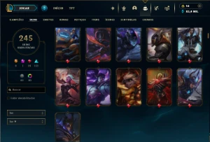 Unranked com TODOS os champs e 245 Skins ( Nivel 634 ) - League of Legends LOL