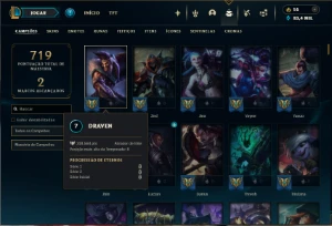 Unranked com TODOS os champs e 245 Skins ( Nivel 634 ) - League of Legends LOL