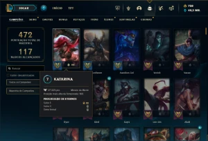 Ouro 4 com TODOS os champs e 170 Skins ( MID / TOP / JG ) - League of Legends LOL