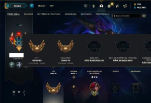 Ouro 4 com TODOS os champs e 170 Skins ( MID / TOP / JG ) - League of Legends LOL