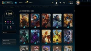 Conta league of legends, 1305 skins LOL