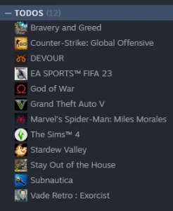 Conta Steam com 1000 reais gastos com muitos jogos caros