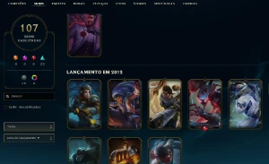 Unranked com TODOS os champs e 107 Skins + Duas skins RARAS - League of Legends LOL