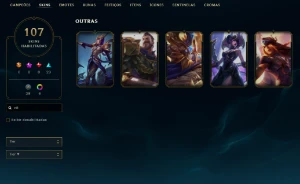 Unranked com TODOS os champs e 107 Skins + Duas skins RARAS - League of Legends LOL