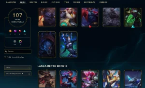 Unranked com TODOS os champs e 107 Skins + Duas skins RARAS - League of Legends LOL