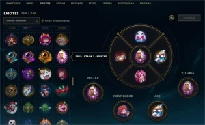 Conta de LoL Platina, com emote de mestre e eterno em todos - League of Legends