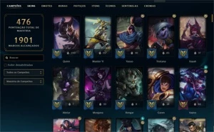 Conta de LoL Platina, com emote de mestre e eterno em todos - League of Legends