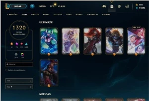 CONTA RARA COM TODAS AS SKINS PRESTÍGIOS 2022 LIMITADA - League of Legends LOL