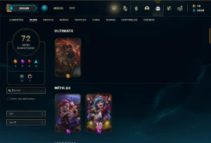 Bronze 4 com 150 Champs e 72 Skins ( MID / ADC ) - League of Legends LOL