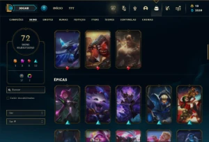Bronze 4 com 150 Champs e 72 Skins ( MID / ADC ) - League of Legends LOL