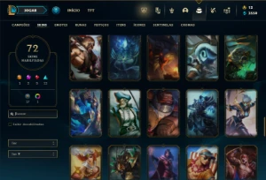 Bronze 4 com 150 Champs e 72 Skins ( MID / ADC ) - League of Legends LOL