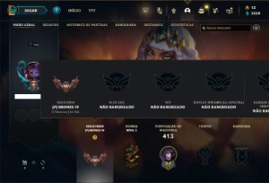 Bronze 4 com 150 Champs e 72 Skins ( MID / ADC ) - League of Legends LOL