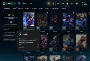 Bronze 4 com 150 Champs e 72 Skins ( MID / ADC ) - League of Legends LOL