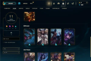 Unrnaked com 32 Champs e 11 Skins + 1 Fragmento - League of Legends LOL