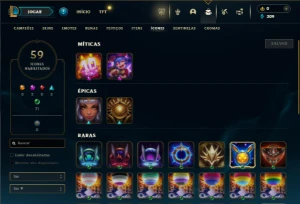 Unrnaked com 32 Champs e 11 Skins + 1 Fragmento - League of Legends LOL
