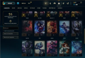 Unrnaked com 32 Champs e 11 Skins + 1 Fragmento - League of Legends LOL