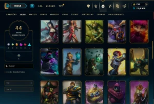 Ouro 3 com 50 Champs e 44 Skins ( MAIN ADC ) - League of Legends LOL