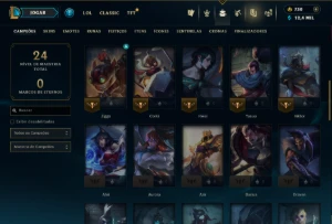 Ouro 3 com 50 Champs e 44 Skins ( MAIN ADC ) - League of Legends LOL