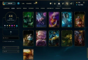 Ouro 3 com 50 Champs e 44 Skins ( MAIN ADC ) - League of Legends LOL