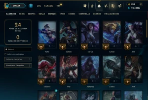 Ouro 3 com 50 Champs e 44 Skins ( MAIN ADC ) - League of Legends LOL