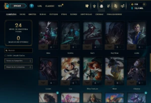 Ouro 3 com 50 Champs e 44 Skins ( MAIN ADC ) - League of Legends LOL