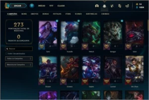 Conta unranked com 77 champs e 30 skins - League of Legends LOL