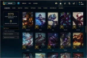 Conta unranked com 77 champs e 30 skins - League of Legends LOL