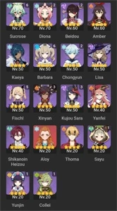 Conta genshin com 8 personagens T5 e 6 armas T5 - Genshin Impact